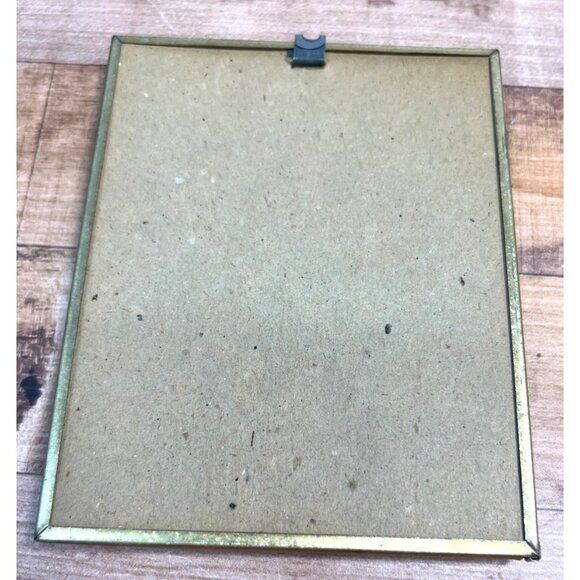 Vintage Reverse Painted Glass Art With Children Scene  Brass Frame Arched Glass - Picture 2 of 3